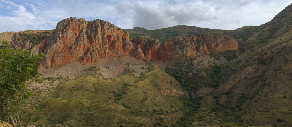 Red mountains Noravank Armenia
