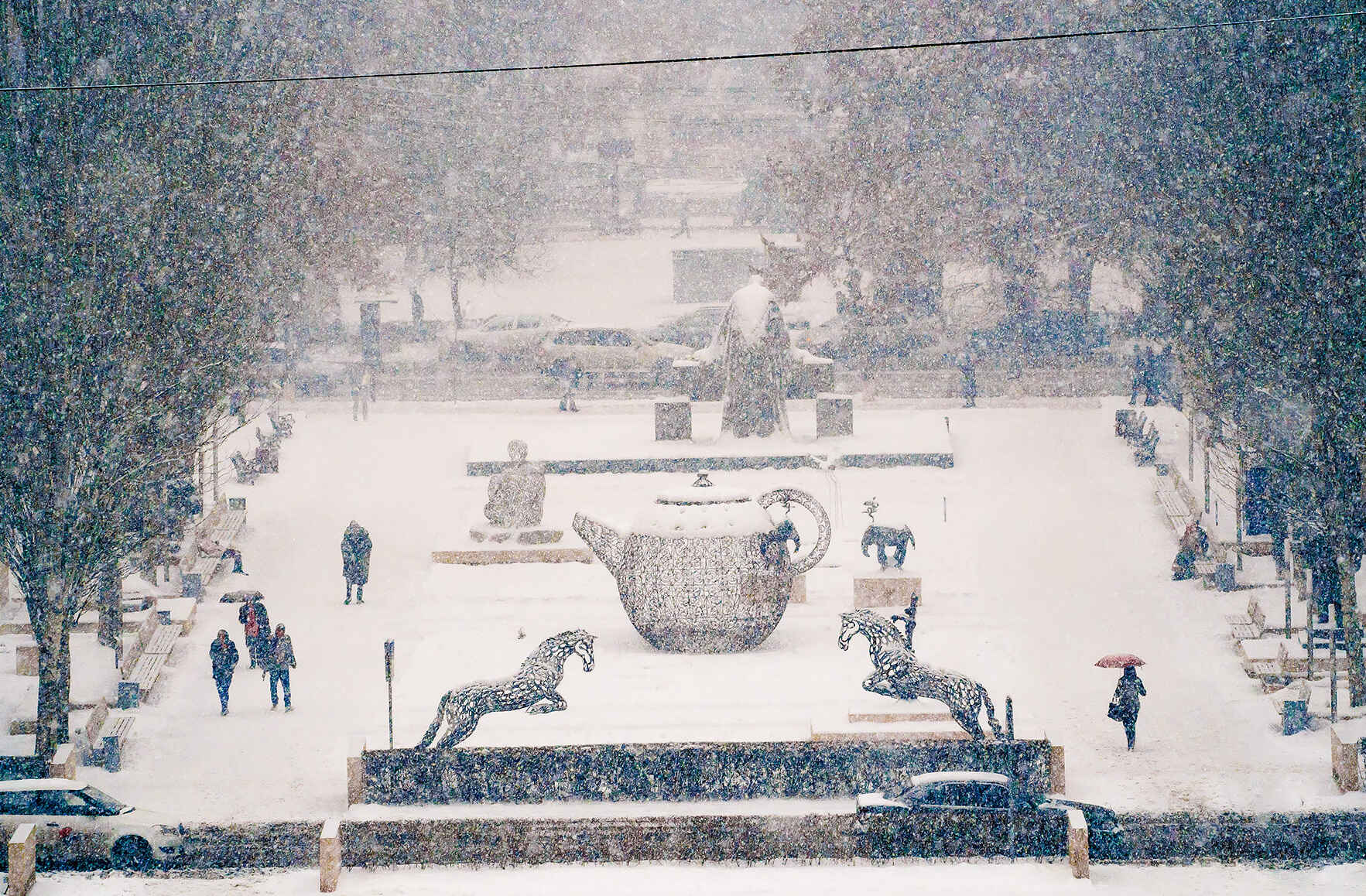 December snow in Yerevan